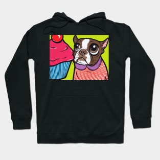 Brown Boston Terrier Cupcake Hoodie